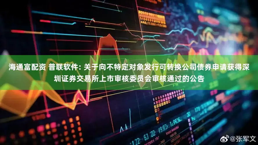 海通富配资 普联软件: 关于向不特定对象发行可转换公司债券申请获得深圳证券交易所上市审核委员会审核通过的公告